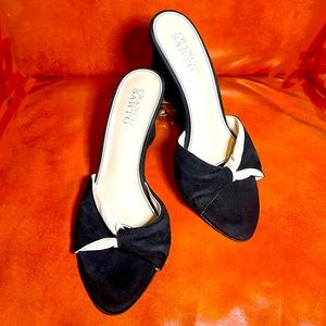 Franco Sarto Black Suede Slip-on Wedges size 7.5